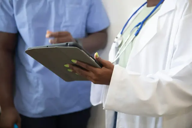 CVA leadership team reviewing anesthesia program data